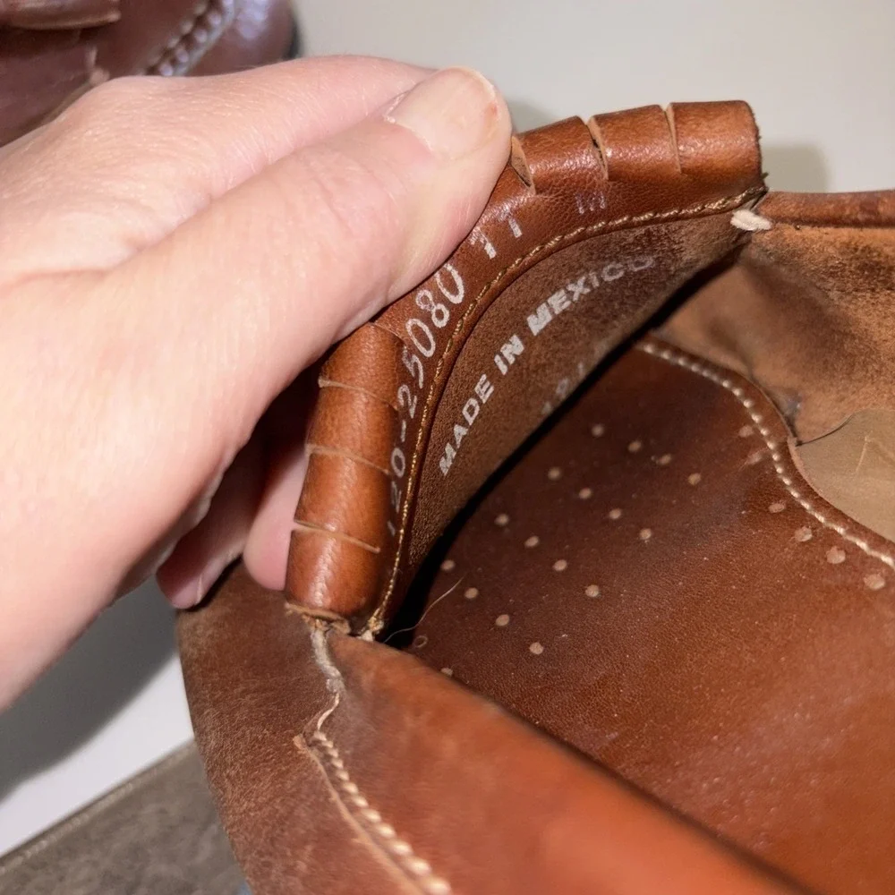 Johnston & Murphy Mens Tassel Brown Leather Shoes 11 M Made In Mexico